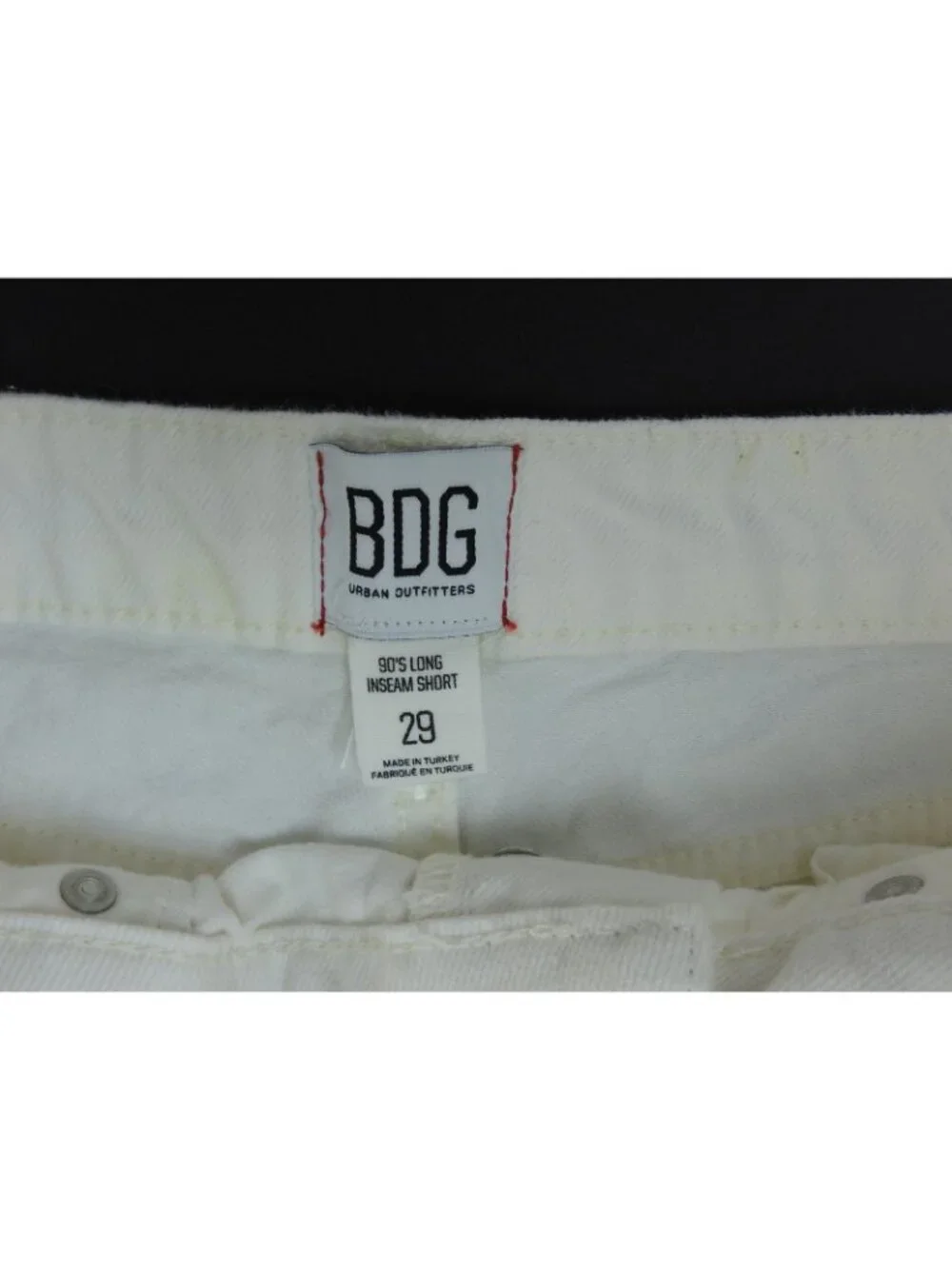 BDG Urban Outfitters White Denim Cut Off Shorts 90s Long Inseam Size 29